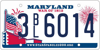MD license plate 3BL6014