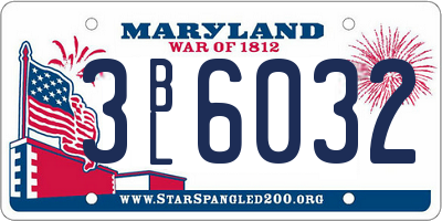 MD license plate 3BL6032