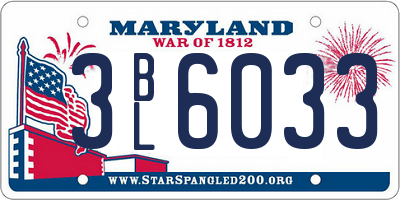 MD license plate 3BL6033
