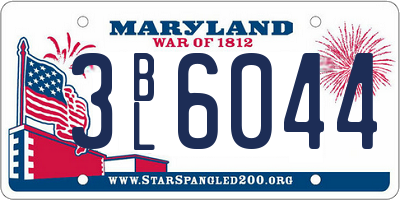 MD license plate 3BL6044