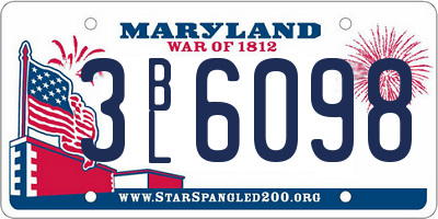 MD license plate 3BL6098