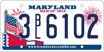 MD license plate 3BL6102