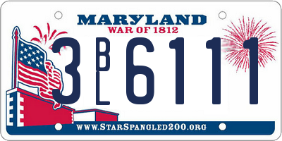 MD license plate 3BL6111