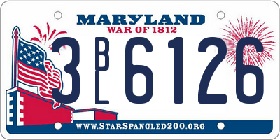 MD license plate 3BL6126