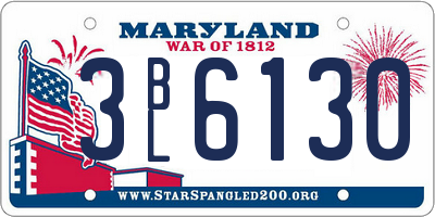 MD license plate 3BL6130