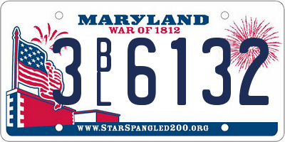 MD license plate 3BL6132