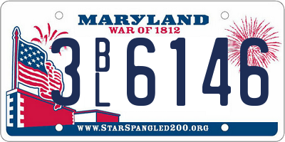 MD license plate 3BL6146