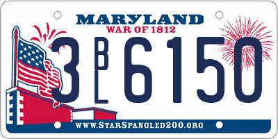 MD license plate 3BL6150
