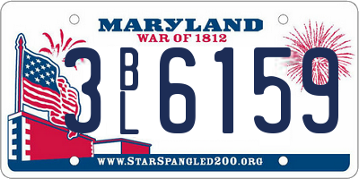 MD license plate 3BL6159
