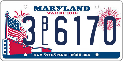 MD license plate 3BL6170