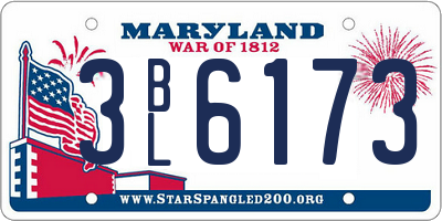 MD license plate 3BL6173