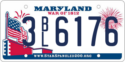 MD license plate 3BL6176