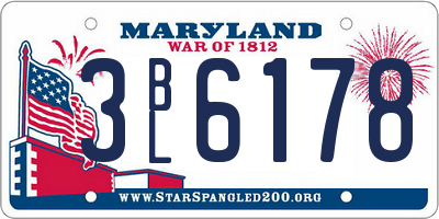 MD license plate 3BL6178