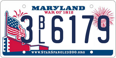 MD license plate 3BL6179