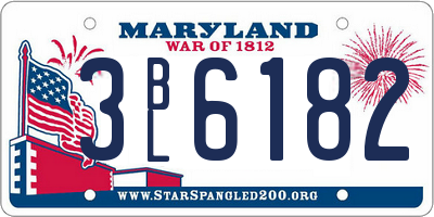 MD license plate 3BL6182