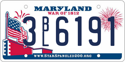 MD license plate 3BL6191
