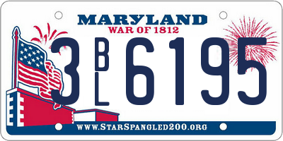 MD license plate 3BL6195