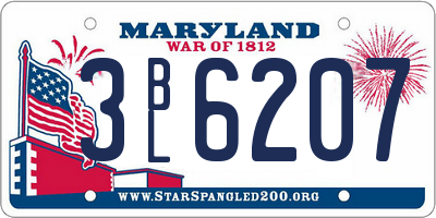 MD license plate 3BL6207