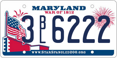 MD license plate 3BL6222