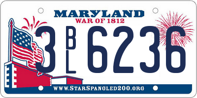 MD license plate 3BL6236