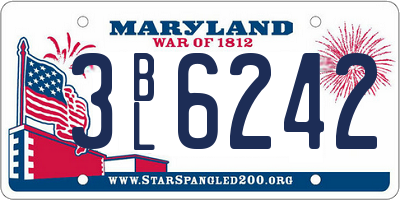 MD license plate 3BL6242