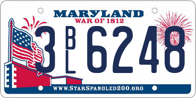 MD license plate 3BL6248