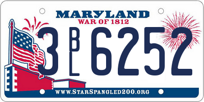 MD license plate 3BL6252