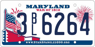 MD license plate 3BL6264