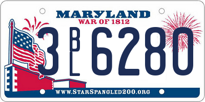 MD license plate 3BL6280