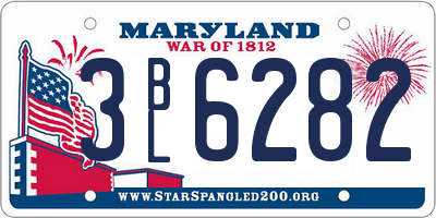 MD license plate 3BL6282
