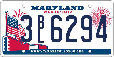 MD license plate 3BL6294