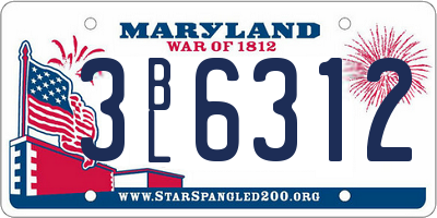 MD license plate 3BL6312