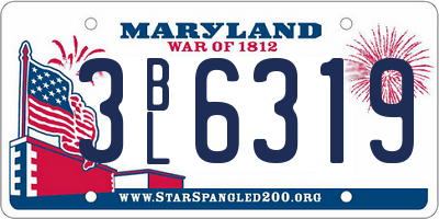 MD license plate 3BL6319