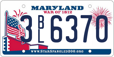 MD license plate 3BL6370
