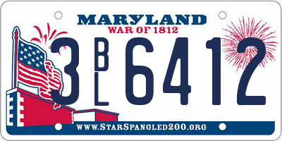 MD license plate 3BL6412