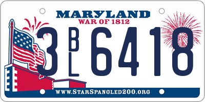 MD license plate 3BL6418