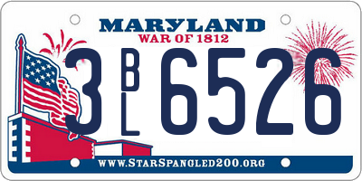 MD license plate 3BL6526