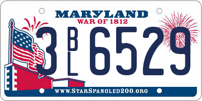 MD license plate 3BL6529