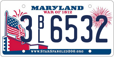 MD license plate 3BL6532