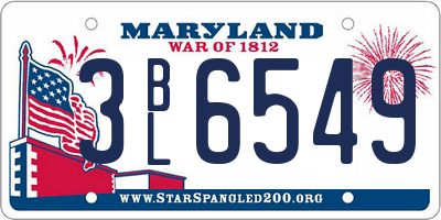 MD license plate 3BL6549