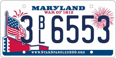 MD license plate 3BL6553