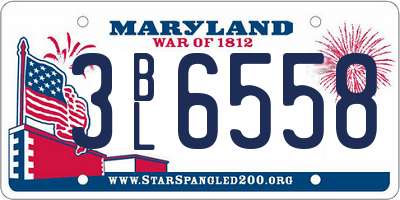 MD license plate 3BL6558