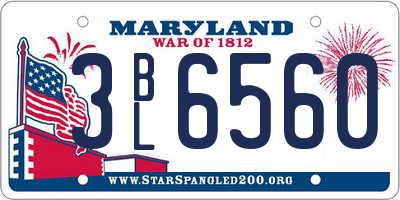 MD license plate 3BL6560