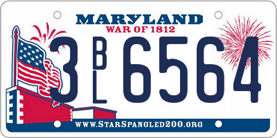 MD license plate 3BL6564