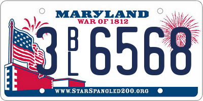 MD license plate 3BL6568