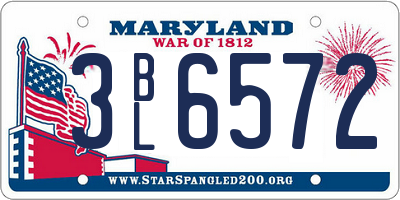 MD license plate 3BL6572