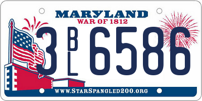 MD license plate 3BL6586