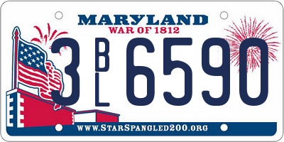 MD license plate 3BL6590