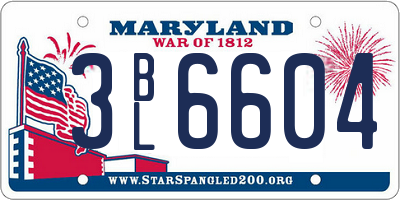 MD license plate 3BL6604