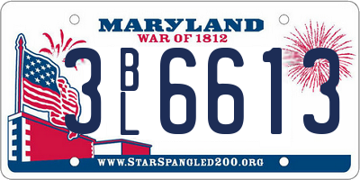 MD license plate 3BL6613